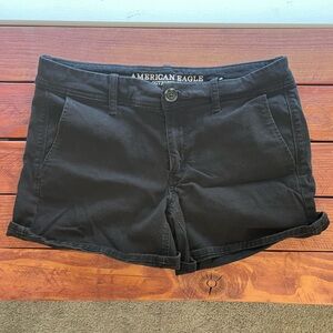 American Eagle Black Midi Shorts